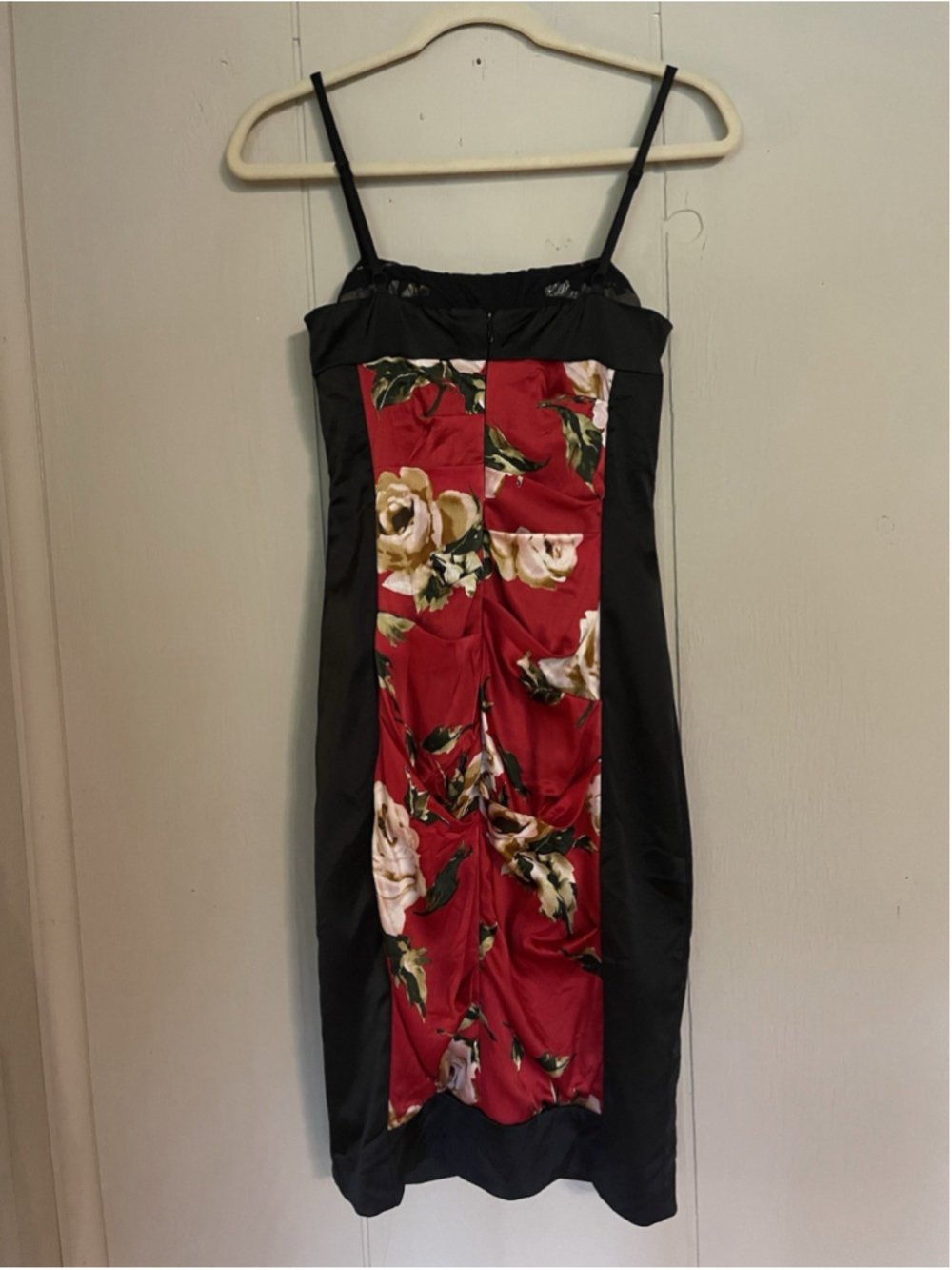 Cache Y2K Silk Asian Inspired Floral Form Fitted Midi Dress 6 - Picture 3 of 6